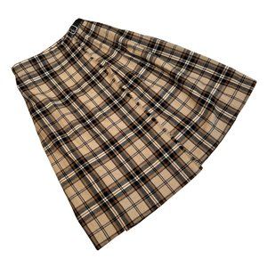 The London House (UK) Vintage Burberry Check Schurwolle Tweed Kilt : S
